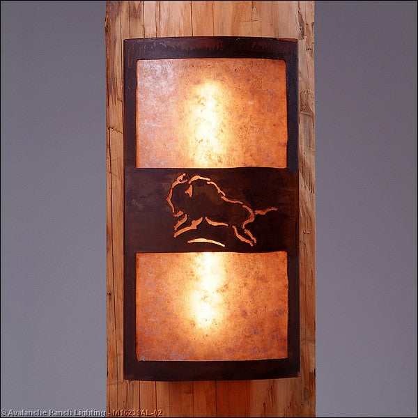 Avalanche Ranch Benton-Bison M16239AL-02 Wall Light - Rust Patina