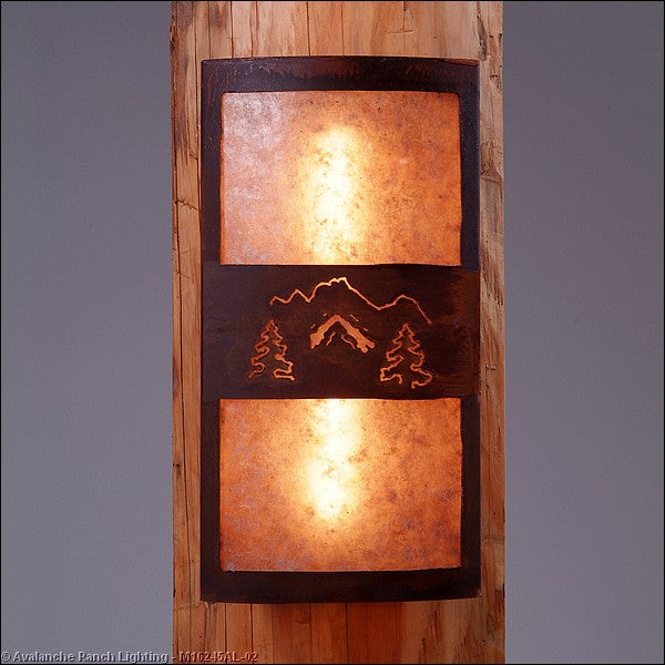 Avalanche Ranch Benton-Mountain-Pine Cutout M16245AL-02 Wall Light - Rust Patina