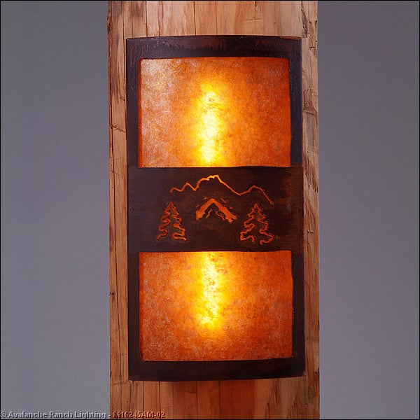 Avalanche Ranch Benton-Mountain-Pine Cutout M16245AM-02 Wall Light - Rust Patina