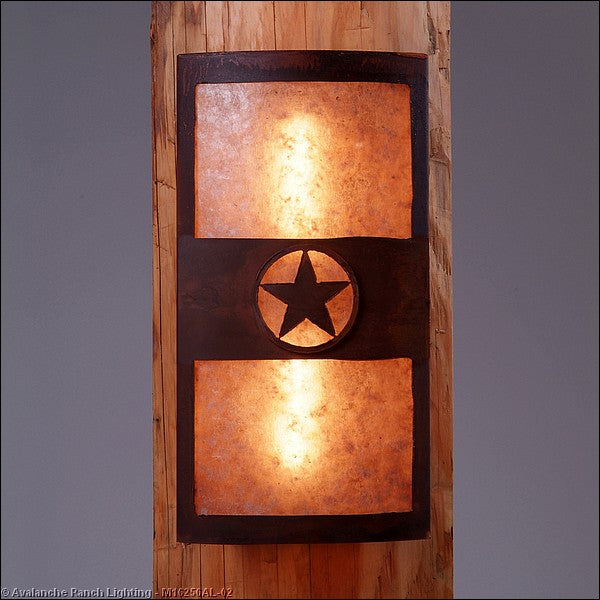 Avalanche Ranch Benton-Texas Star M16256AL-02 Wall Light - Rust Patina
