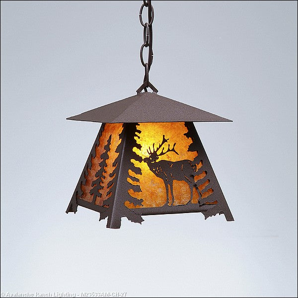 Avalanche Ranch Smoky Mountain-Mountain Elk M23533AM-CH-27 Pendant Light - Rustic Brown