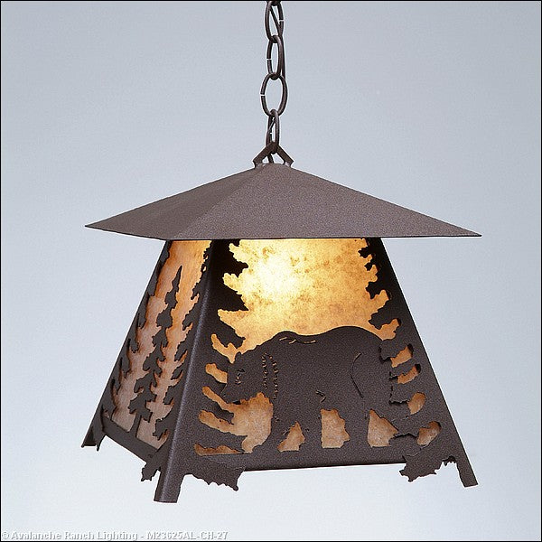 Avalanche Ranch Smoky Mountain-Mountain Bear M23625AL-CH-27 Pendant Light - Rustic Brown