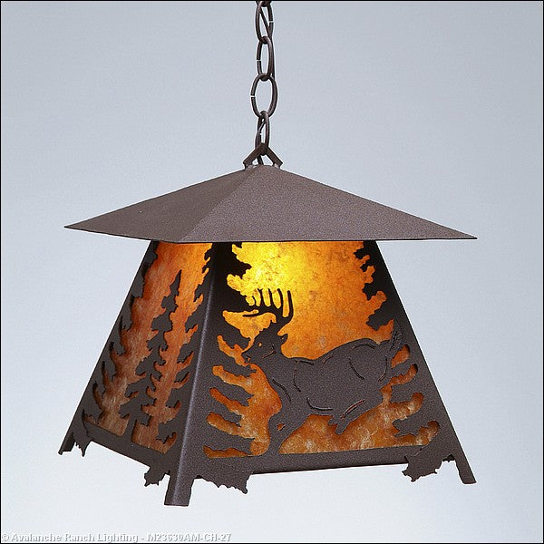 Avalanche Ranch Smoky Mountain-Mountain Deer M23630AM-CH-27 Pendant Light - Rustic Brown