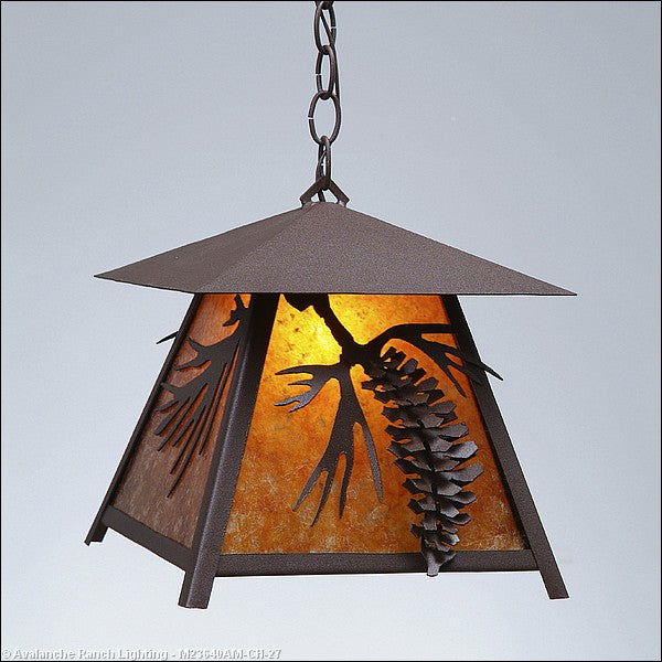 Avalanche Ranch Smoky Mountain-Spruce Cone M23640AM-CH-27 Pendant Light - Rustic Brown