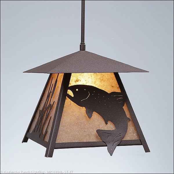 Avalanche Ranch Smoky Mountain-Trout M23681AL-ST-27 Pendant Light - Rustic Brown