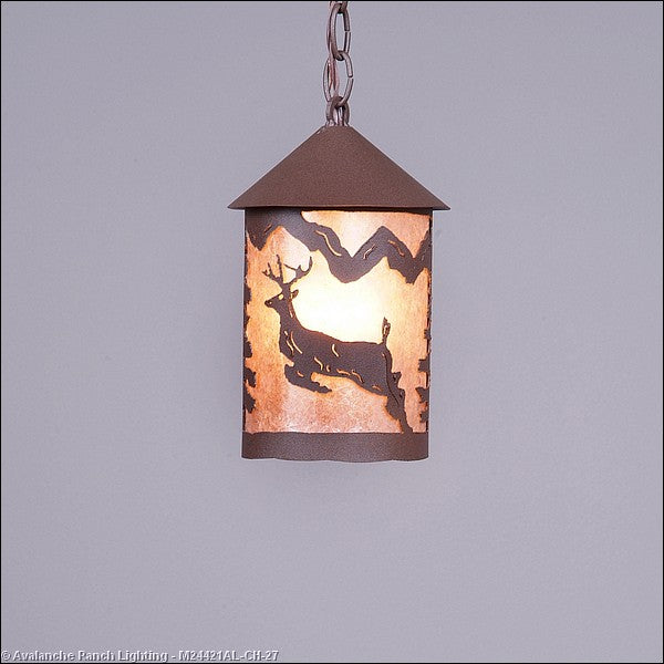 Avalanche Ranch Cascade Lantern-Valley Deer M24421AL-CH-27 Pendant Light - Rustic Brown