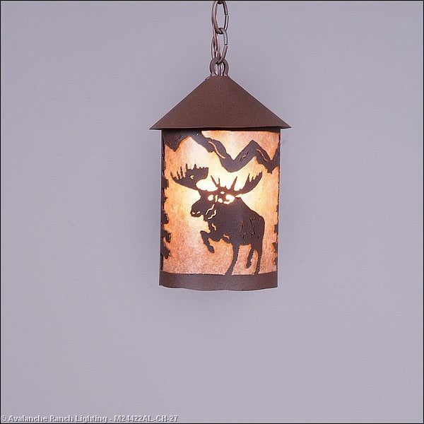 Avalanche Ranch Cascade Lantern-Alaska Moose M24422AL-CH-27 Pendant Light - Rustic Brown