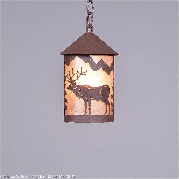 Avalanche Ranch Cascade Lantern-Valley Elk M24423AL-CH-27 Pendant Light - Rustic Brown