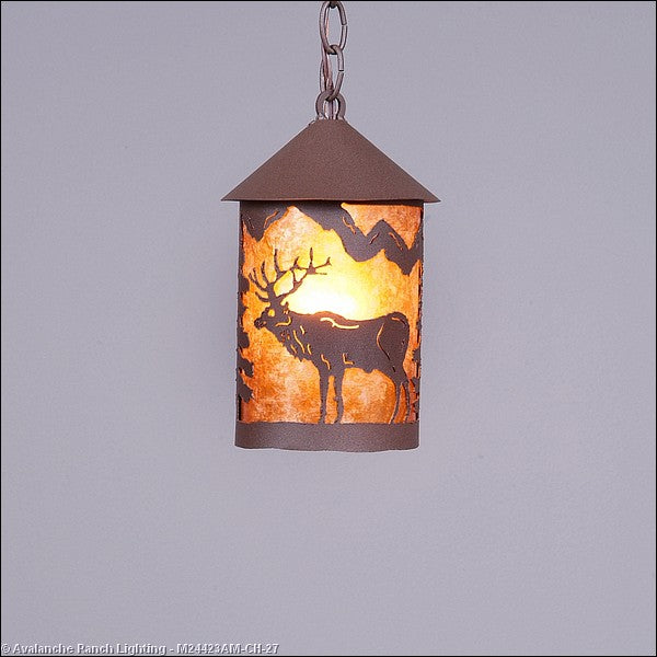 Avalanche Ranch Cascade Lantern-Valley Elk M24423AM-CH-27 Pendant Light - Rustic Brown