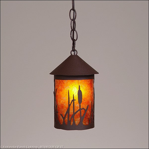 Avalanche Ranch Cascade Lantern-Cattails M24465AM-CH-27 Pendant Light - Rustic Brown