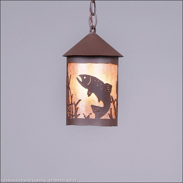 Avalanche Ranch Cascade Lantern-Trout M24481AL-CH-27 Pendant Light - Rustic Brown