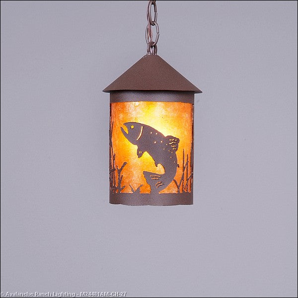 Avalanche Ranch Cascade Lantern-Trout M24481AM-CH-27 Pendant Light - Rustic Brown