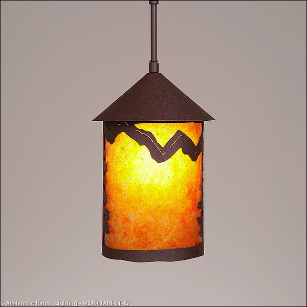 Avalanche Ranch Cascade Lantern-Rustic Plain M24501AM-ST-27 Pendant Light - Rustic Brown