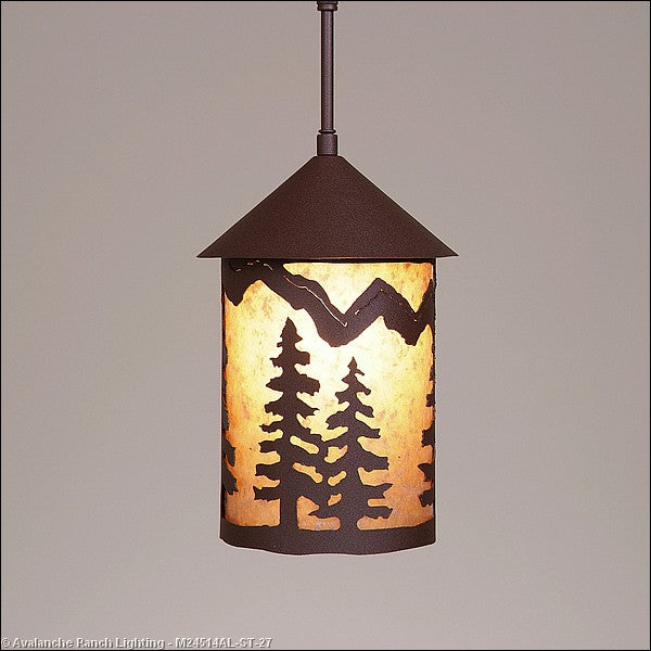 Avalanche Ranch Cascade Lantern-Spruce Tree M24514AL-ST-27 Pendant Light - Rustic Brown