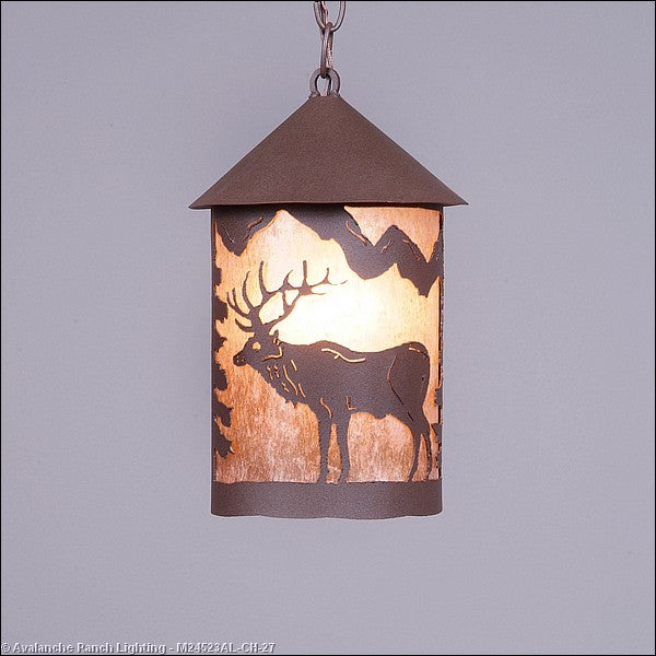 Avalanche Ranch Cascade Lantern-Valley Elk M24523AL-CH-27 Pendant Light - Rustic Brown