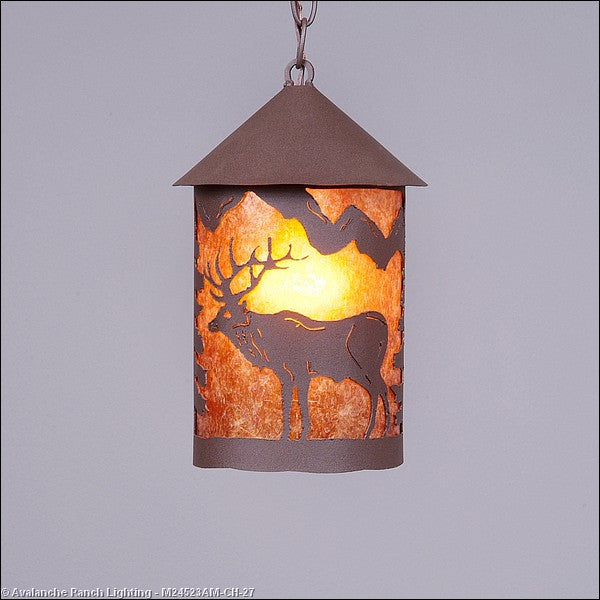 Avalanche Ranch Cascade Lantern-Valley Elk M24523AM-CH-27 Pendant Light - Rustic Brown