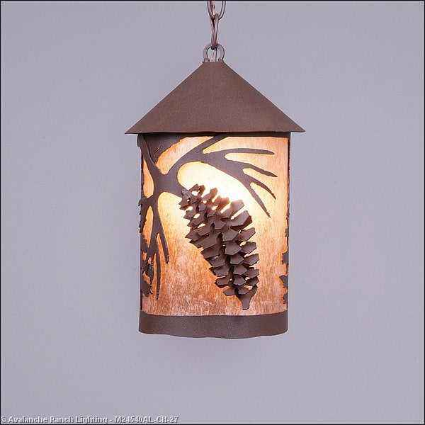 Avalanche Ranch Cascade Lantern-Spruce Cone M24540AL-CH-27 Pendant Light - Rustic Brown
