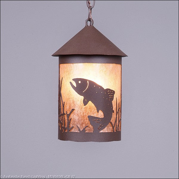 Avalanche Ranch Cascade Lantern-Trout M24581AL-CH-27 Pendant Light - Rustic Brown