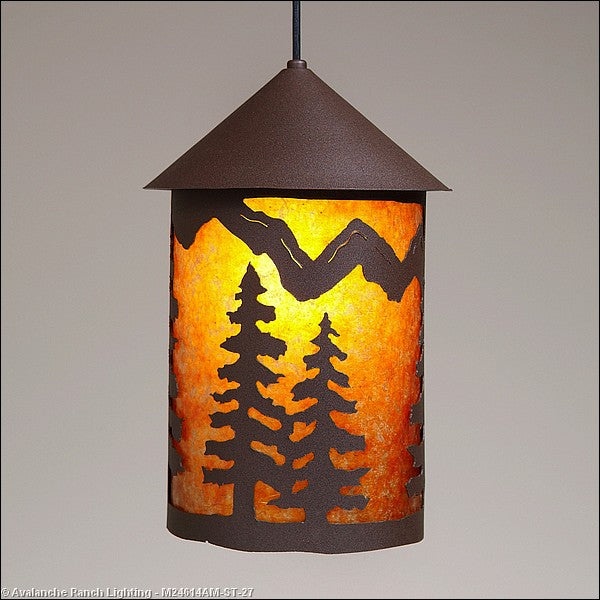 Avalanche Ranch Cascade Lantern-Spruce Tree M24614AM-ST-27 Pendant Light - Rustic Brown