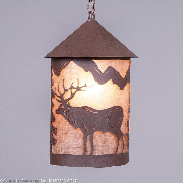 Avalanche Ranch Cascade Lantern-Valley Elk M24623AL-CH-27 Pendant Light - Rustic Brown