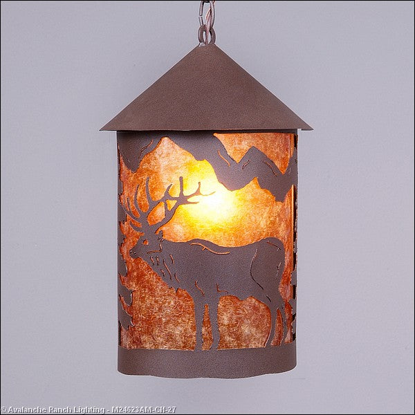 Avalanche Ranch Cascade Lantern-Valley Elk M24623AM-CH-27 Pendant Light - Rustic Brown