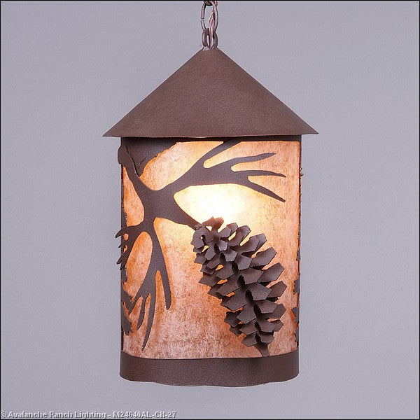 Avalanche Ranch Cascade Lantern-Spruce Cone M24640AL-CH-27 Pendant Light - Rustic Brown
