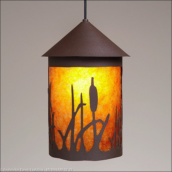 Avalanche Ranch Cascade Lantern-Cattails M24665AM-ST-27 Pendant Light - Rustic Brown