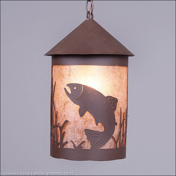 Avalanche Ranch Cascade Lantern-Trout M24681AL-CH-27 Pendant Light - Rustic Brown