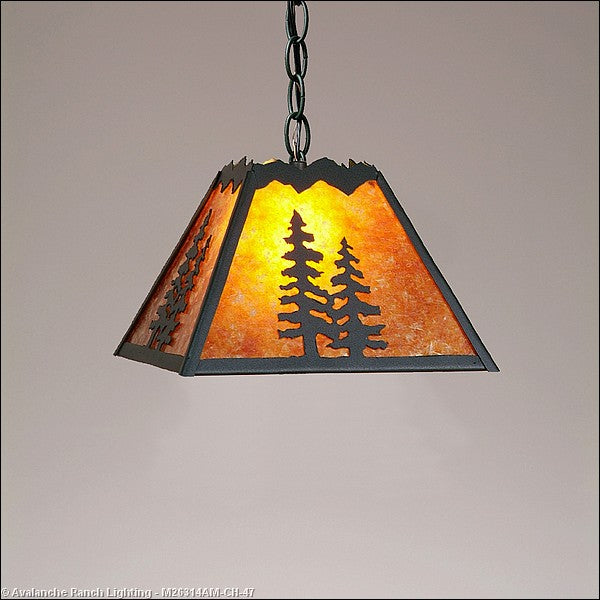Avalanche Ranch Rocky Mountain-Spruce Tree M26314AM-CH-47 Pendant Light - Forest Green