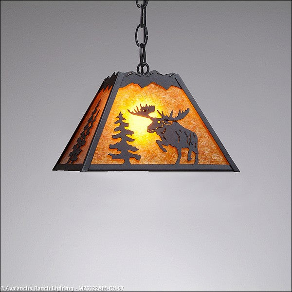 Avalanche Ranch Rocky Mountain-Alaska Moose Black Iron M26322AM-CH-97 Pendant Light - Black Iron