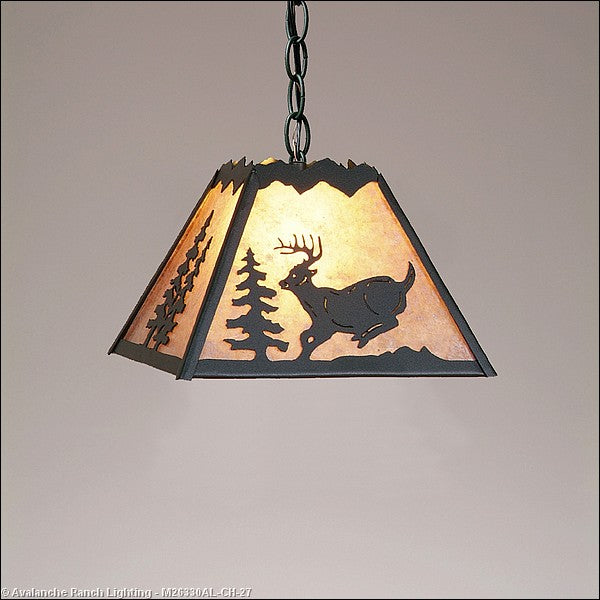 Avalanche Ranch Rocky Mountain-Mountain Deer Rustic Brown M26330AL-CH-27 Pendant Light - Rustic Brown