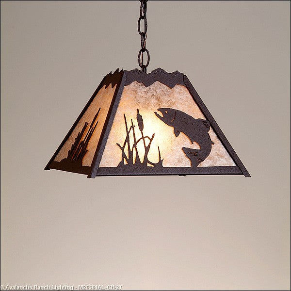 Avalanche Ranch Rocky Mountain-Trout M26381AL-CH-27 Pendant Light - Rustic Brown