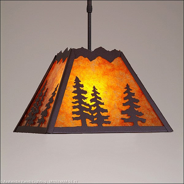 Avalanche Ranch Rocky Mountain-Spruce Tree M26514AM-ST-27 Pendant Light - Rustic Brown
