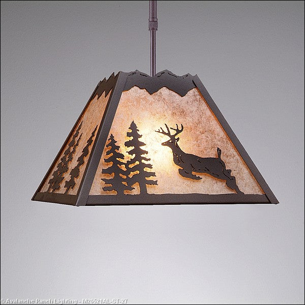 Avalanche Ranch Rocky Mountain-Valley Deer Rustic Brown M26521AL-ST-27 Pendant Light - Rustic Brown