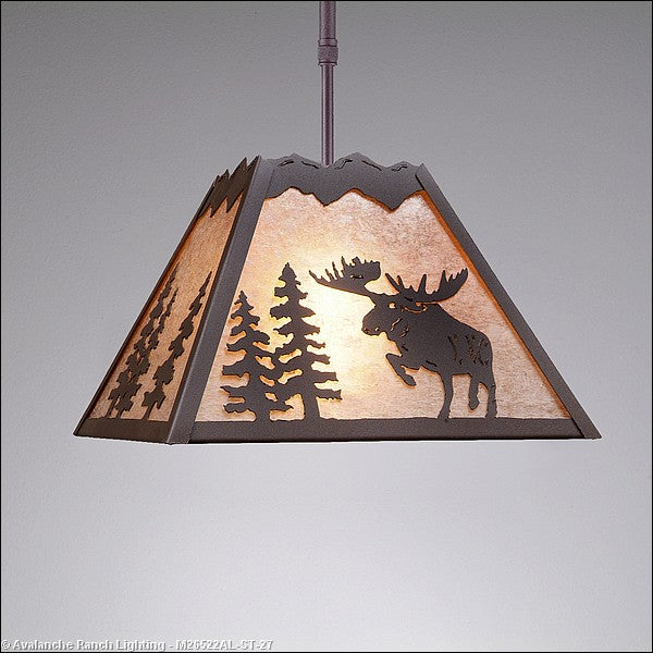 Avalanche Ranch Rocky Mountain-Alaska Moose Rustic Brown M26522AL-ST-27 Pendant Light - Rustic Brown