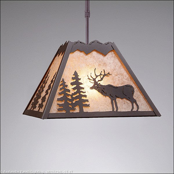 Avalanche Ranch Rocky Mountain-Valley Elk Rustic Brown M26523AL-ST-27 Pendant Light - Rustic Brown