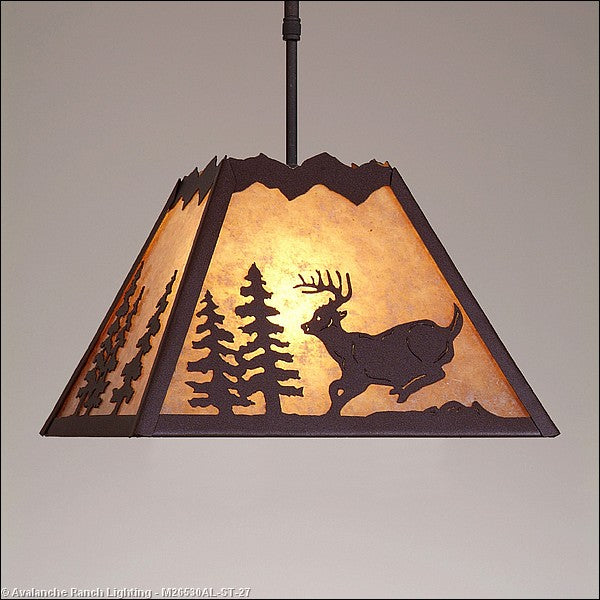 Avalanche Ranch Rocky Mountain-Mountain Deer Rustic Brown M26530AL-ST-27 Pendant Light - Rustic Brown