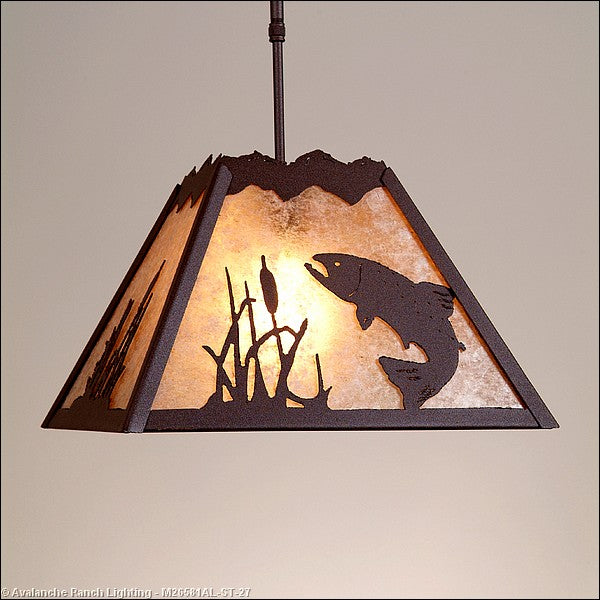 Avalanche Ranch Rocky Mountain-Trout M26581AL-ST-27 Pendant Light - Rustic Brown