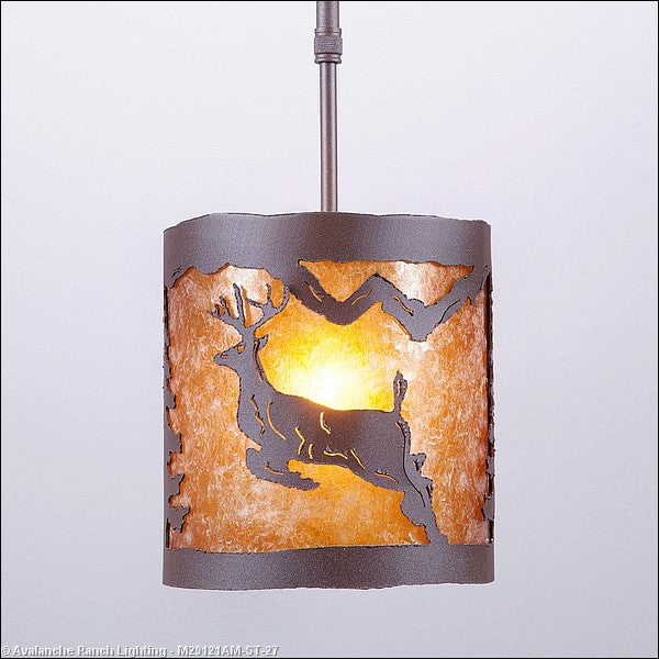 Avalanche Ranch Kincaid-Valley Deer M29121AM-ST-27 Pendant Light - Rustic Brown