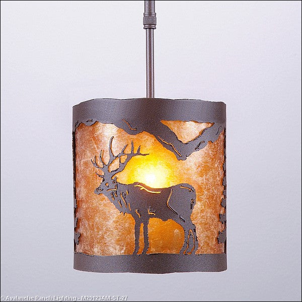 Avalanche Ranch Kincaid-Valley Elk M29123AM-ST-27 Pendant Light - Rustic Brown