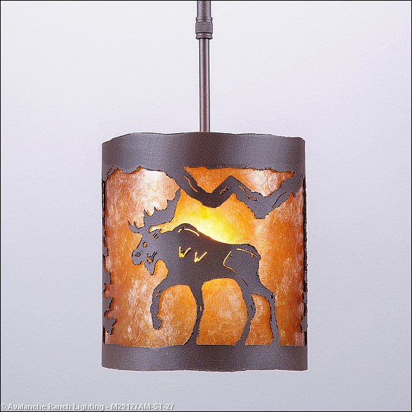 Avalanche Ranch Kincaid-Mountain Moose M29127AM-ST-27 Pendant Light - Rustic Brown