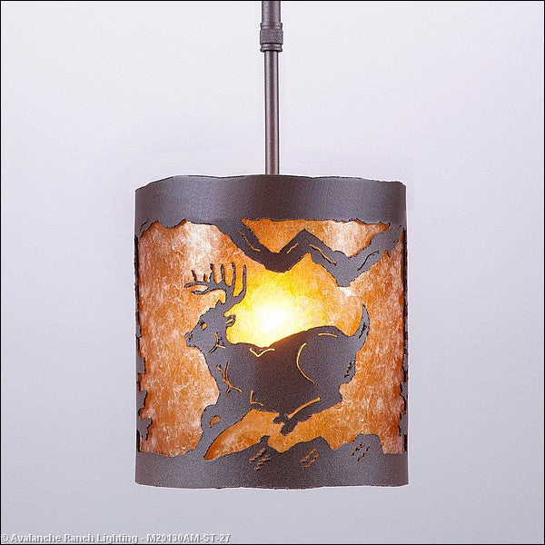 Avalanche Ranch Kincaid-Mountain Deer M29130AM-ST-27 Pendant Light - Rustic Brown