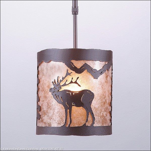 Avalanche Ranch Kincaid-Mountain Elk M29133AL-ST-27 Pendant Light - Rustic Brown