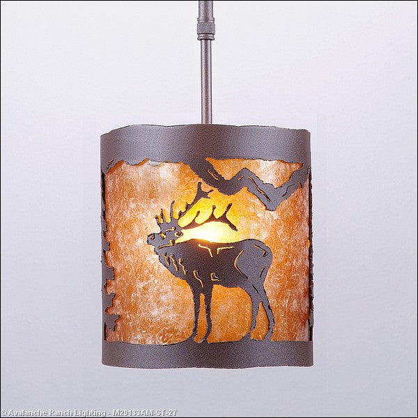 Avalanche Ranch Kincaid-Mountain Elk M29133AM-ST-27 Pendant Light - Rustic Brown
