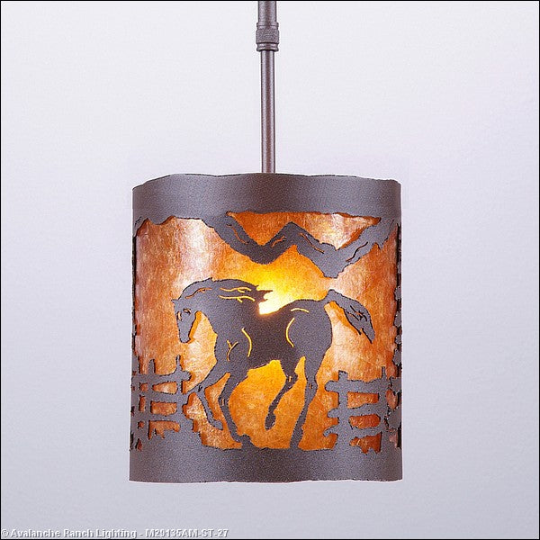 Avalanche Ranch Kincaid-Mountain Horse M29135AM-ST-27 Pendant Light - Rustic Brown