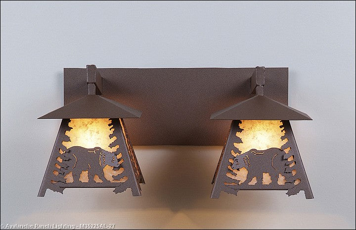 Avalanche Ranch Smoky Mountain-Mountain Bear M35225AL-27 Bath Vanity Light 22 in. wide - Rustic Brown