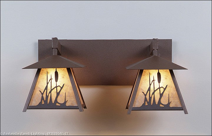 Avalanche Ranch Smoky Mountain-Cattails M35265AL-27 Bath Vanity Light 22 in. wide - Rustic Brown