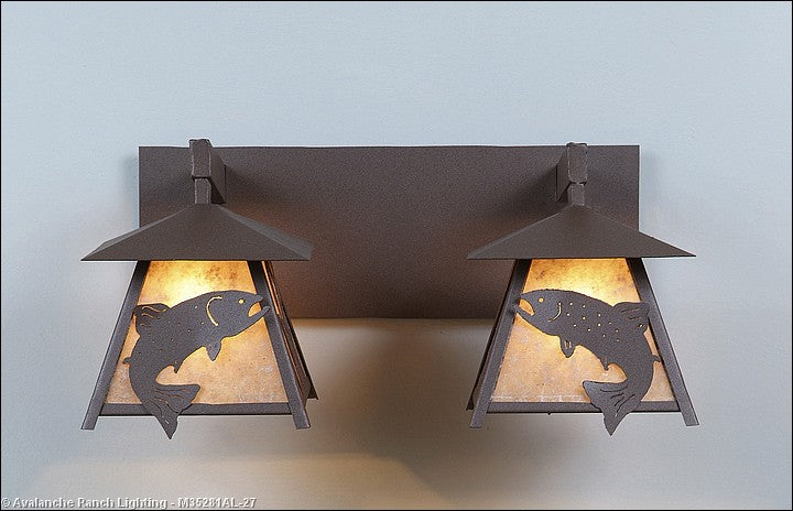 Avalanche Ranch Smoky Mountain-Trout M35281AL-27 Bath Vanity Light 22 in. wide - Rustic Brown