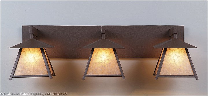 Avalanche Ranch Smoky Mountain-Rustic Plain M35301AL-27 Bath Vanity Light 36 in. wide - Rustic Brown