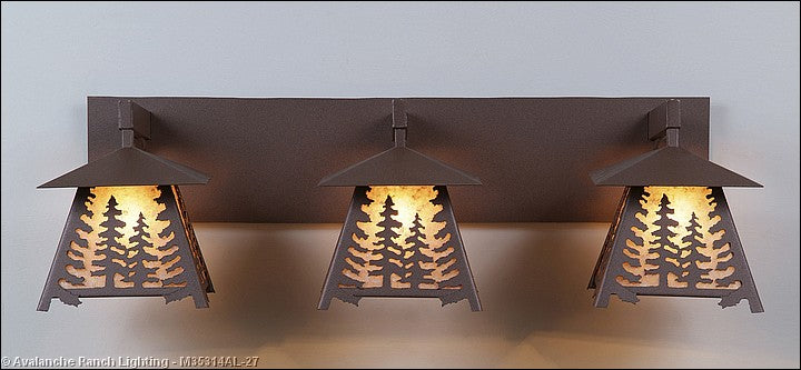 Avalanche Ranch Smoky Mountain-Spruce Tree M35314AL-27 Bath Vanity Light 36 in. wide - Rustic Brown